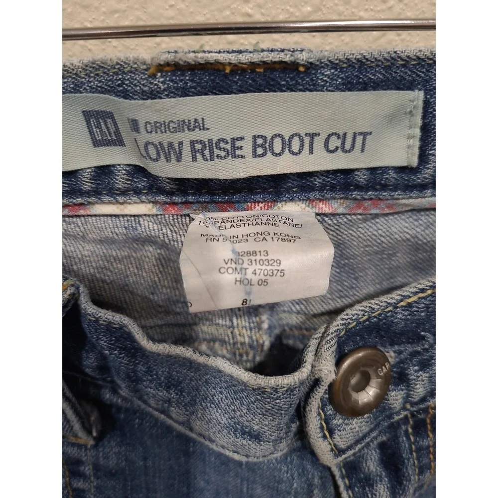 Vtg. GAP Low Rise Boot Cut Women SZ‎ 8L med wash stretch jean casual Y2K with